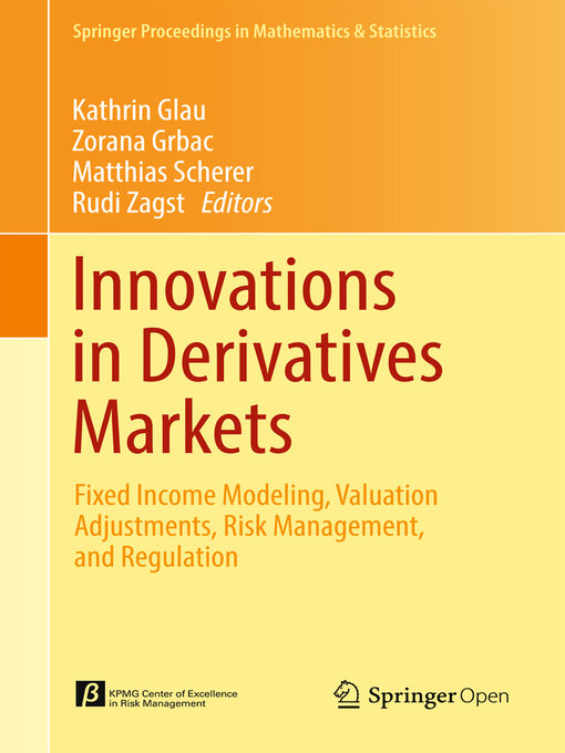 Title details for Innovations in Derivatives Markets by Kathrin Glau - Available